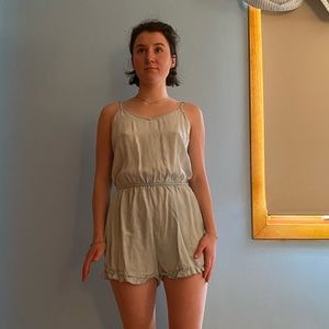 light blue ruffle romper